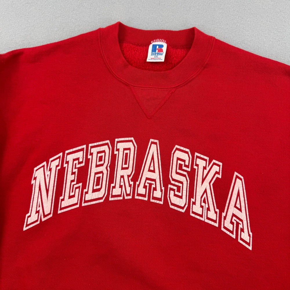 Vintage Russell Athletic Nebraska‎ Cornhuskers Sweatshirt Mens XXL Made in USA